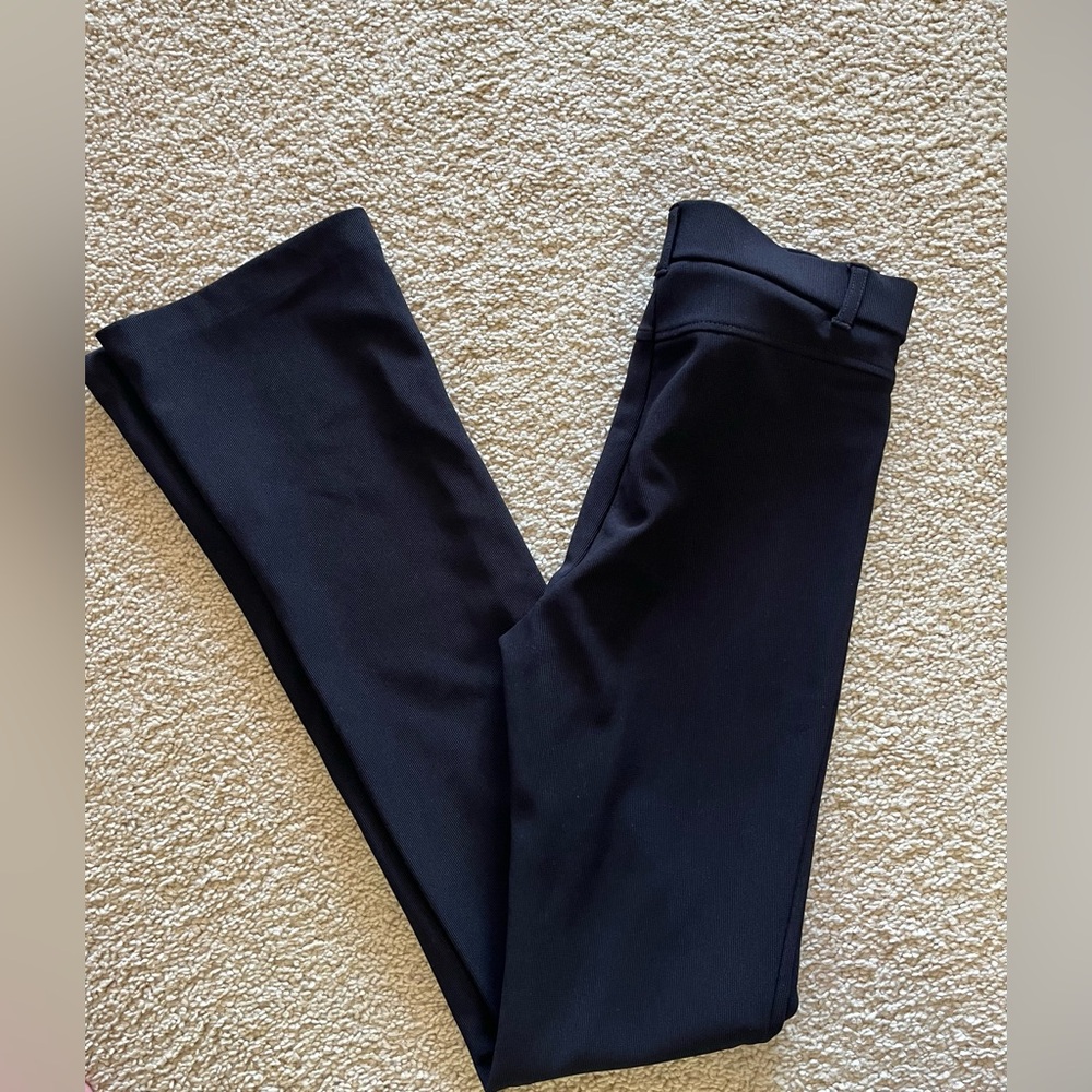 ZARA Black Ribbed Flare Pants with Side Slit | Size Small